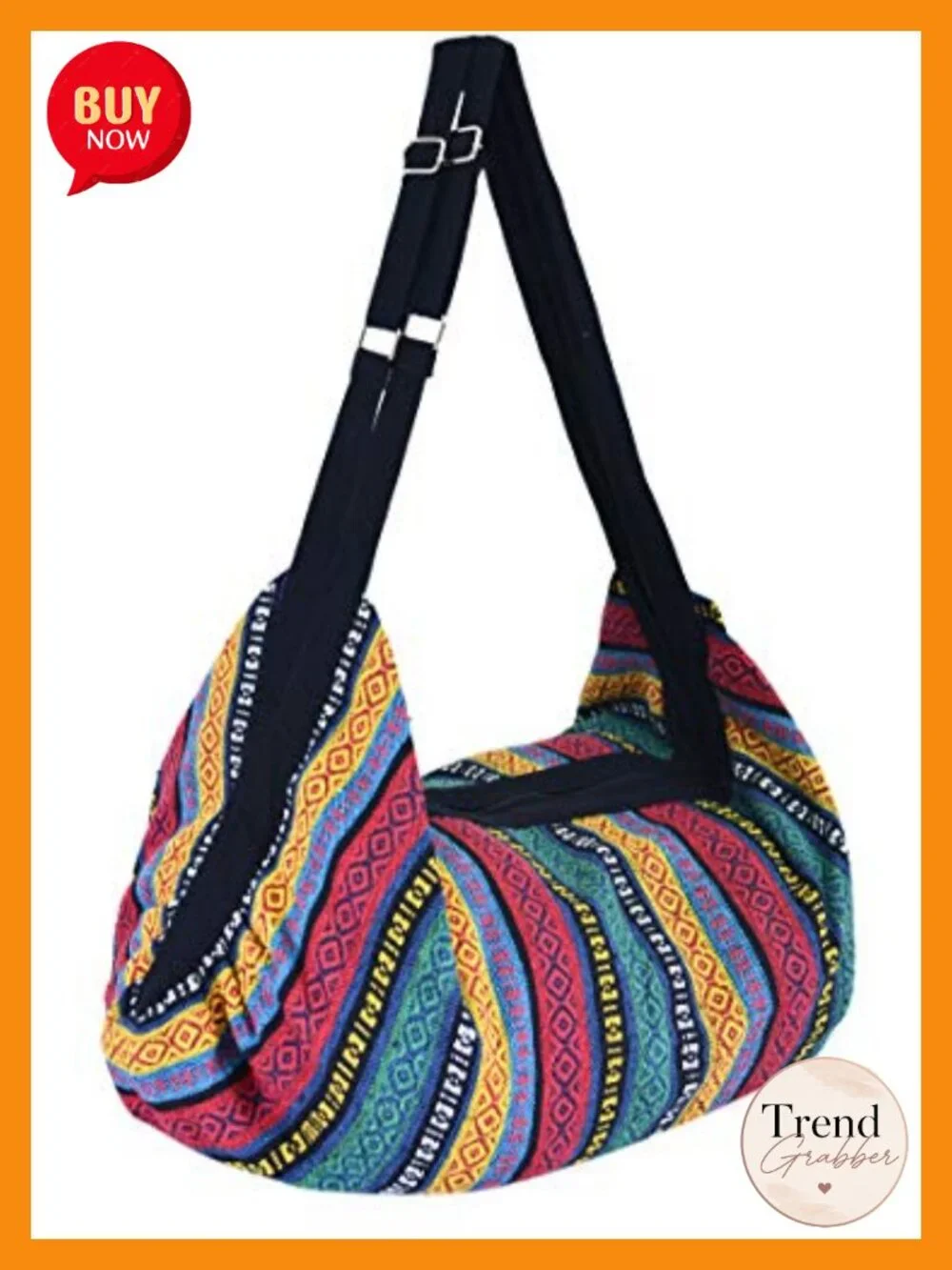 Large Cotton Hobo Crossbody Bag Travel Shoulder Bag